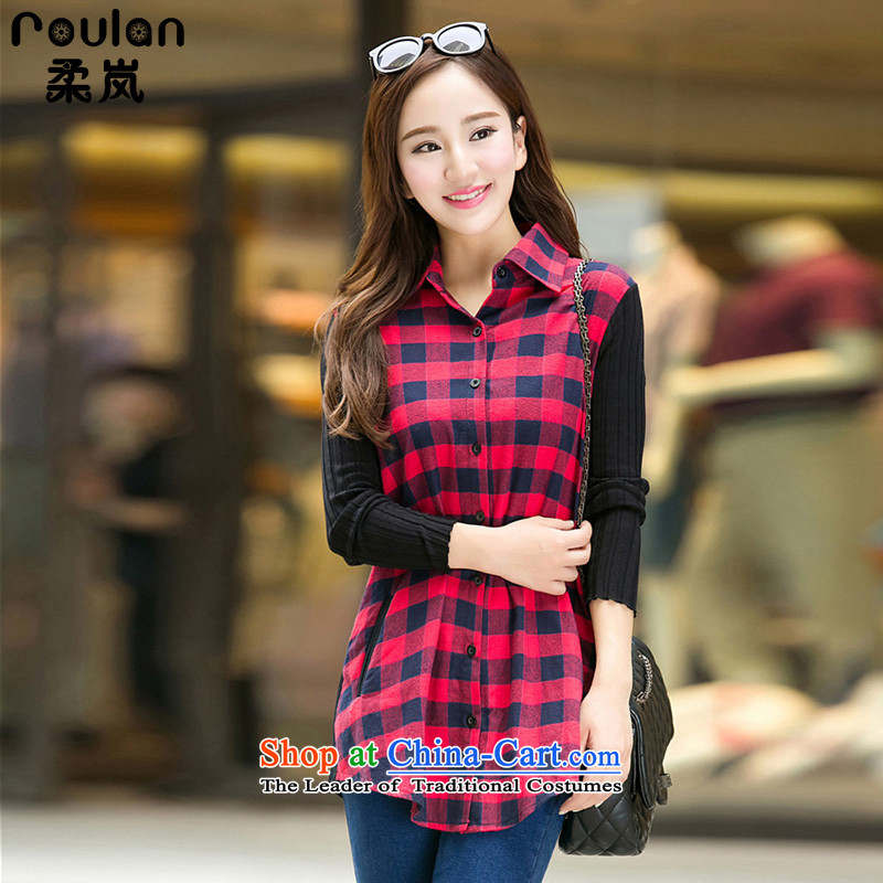 Sophie sponsors to intensify the thick MM Korean Code women 2015 autumn and winter for women new video segments of the shirt 5XL THIN RED 4XL, 3739th Sophie sponsors (ROULAN) , , , shopping on the Internet