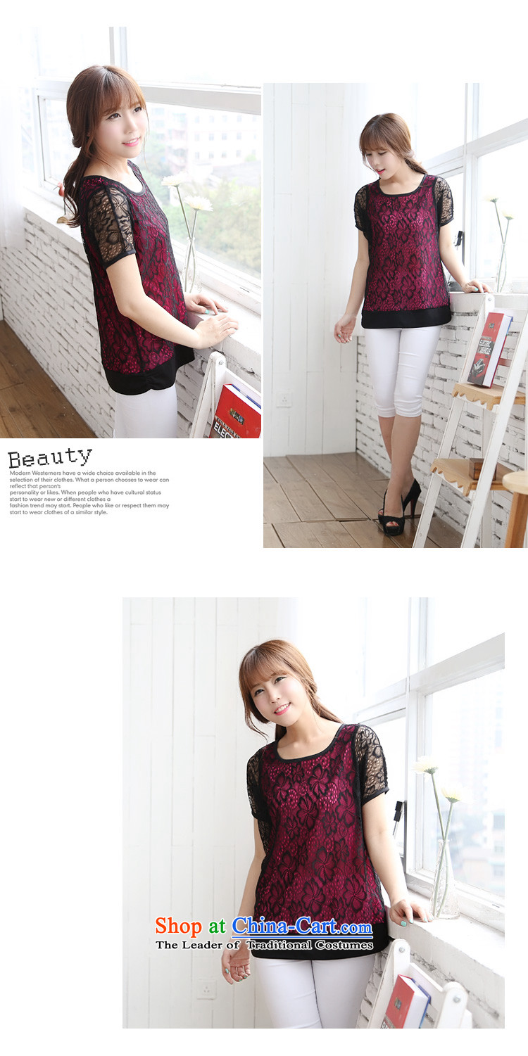 For a limited time (Stock Code: Intensify female thick mm summer new 2014 round-neck collar lace video thin coat 6723 t-shirts dark red 2XL Photo, prices, brand platters! The elections are supplied in the national character of distribution, so action, buy now enjoy more preferential! As soon as possible.