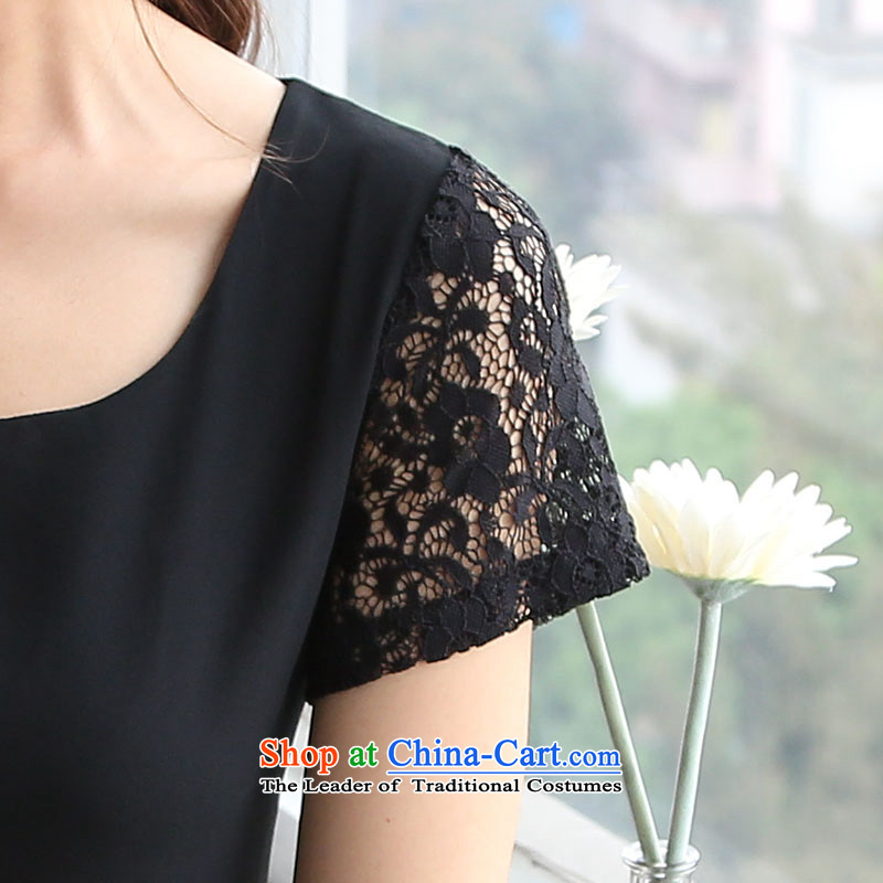 To increase the number of women with thick mm summer new 2014 lace video thin omelet before shirt T-shirt shirt 9,895 from Shani 6XL, black flower (D'oro) sogni shopping on the Internet has been pressed.