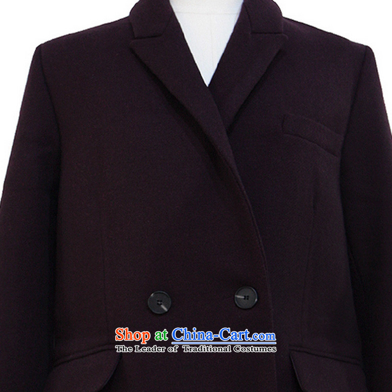 The Korean version of winter thickened XZOO2015 medium to long term)?? coats girl child wool coat 8302-5  s,xzoo,,, deep purple shopping on the Internet