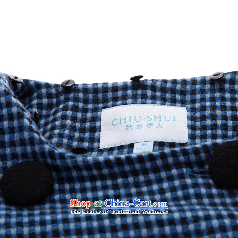 Chaplain who winter new women's Plaid double-bubble cuff 1341S122045 blue coat gross? 170/XL, chaplain who has been pressed shopping on the Internet
