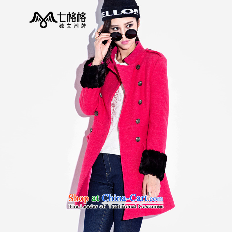 _12_ as soon as possible. 7 dual-huan high profile of the Red foutune collar hardness wool coat of female Red?M _160_84A code