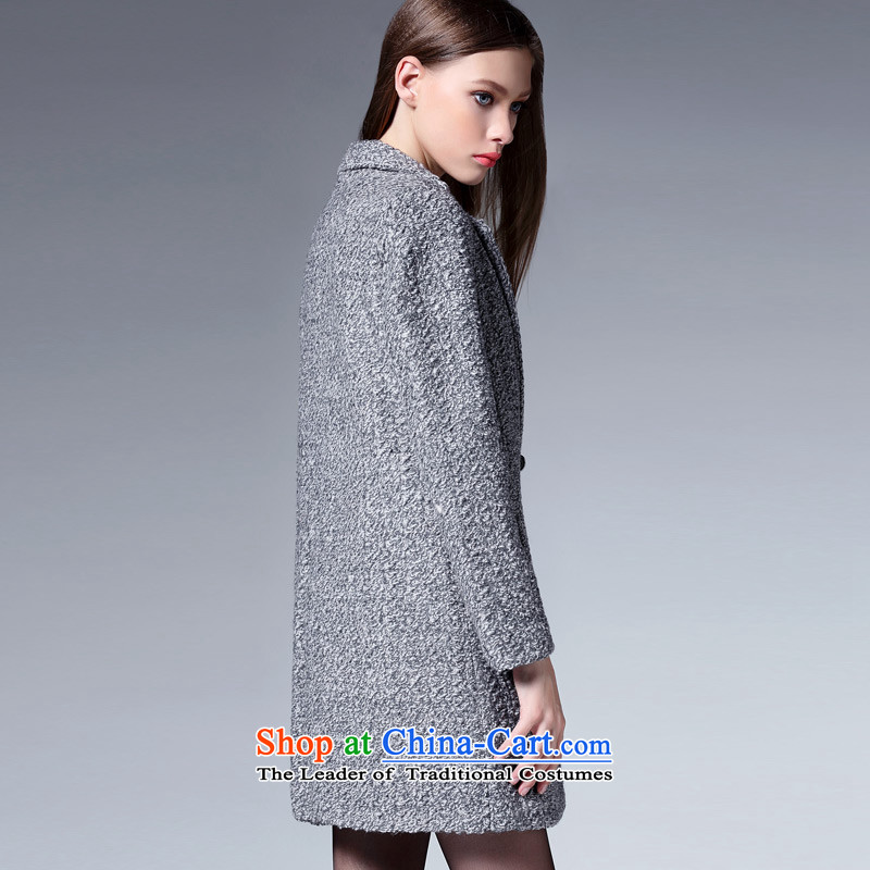 Zk Western women 2015 Fall/Winter Collections new coarse wool terylene minimalist gross? coats that long hair? a jacket coat gray L,zk,,, shopping on the Internet