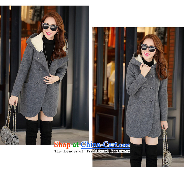 Qian Yi Li Ren 2015 Fall/Winter Collections new Korean double-windbreaker thick larger gross girls jacket? Long wild wool a wool coat female M pictures, Q3 gray price, brand platters! The elections are supplied in the national character of distribution, so action, buy now enjoy more preferential! As soon as possible.