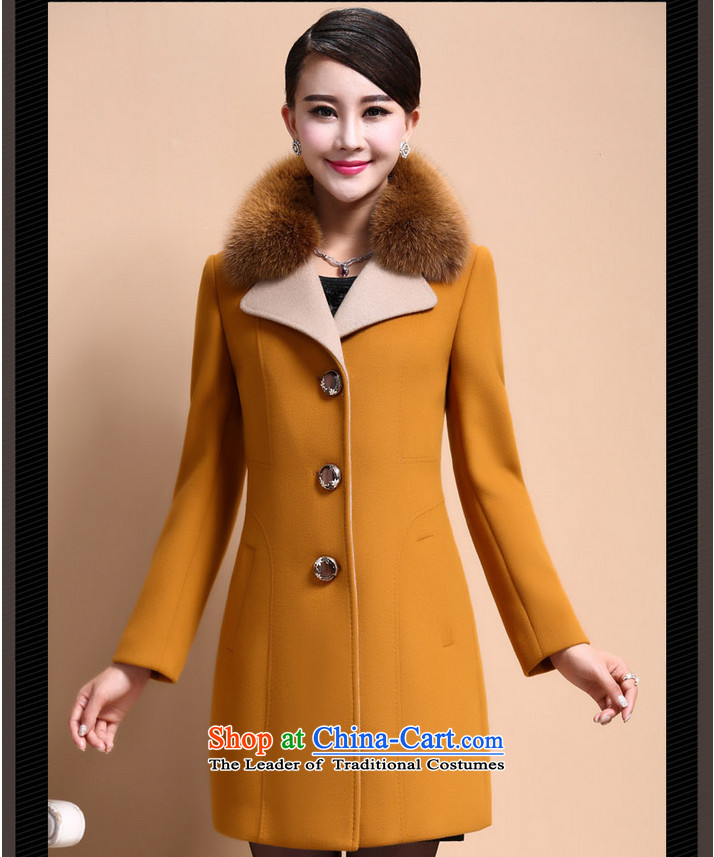 Hundreds of shops benefit war Gloria Xi Shi 2015 autumn and winter in long overcoat female 113 yellow XXXL.) Picture, prices, brand platters! The elections are supplied in the national character of distribution, so action, buy now enjoy more preferential! As soon as possible.
