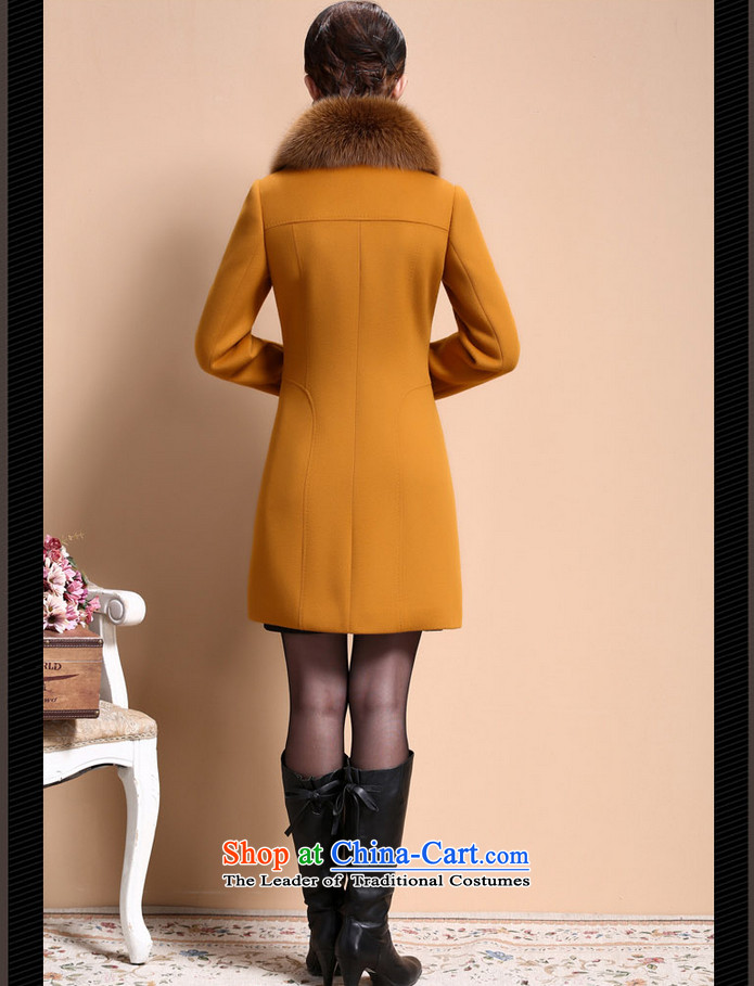Hundreds of shops benefit war Gloria Xi Shi 2015 autumn and winter in long overcoat female 113 yellow XXXL.) Picture, prices, brand platters! The elections are supplied in the national character of distribution, so action, buy now enjoy more preferential! As soon as possible.
