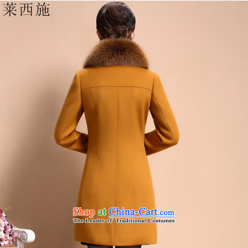 Hundreds of shops benefit war Gloria Xi Shi 2015 autumn and winter in long overcoat female 113 Yellow, Blair Sichem.... XXXL., shopping on the Internet
