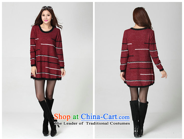 Package for larger women's mail sweater Cheongsams Korean autumn and winter new minimalist round-neck collar long-sleeved loose, dresses, forming the color plane leisure knitted dress thick mm blue will fit 130-180 catty picture, prices, brand platters! The elections are supplied in the national character of distribution, so action, buy now enjoy more preferential! As soon as possible.