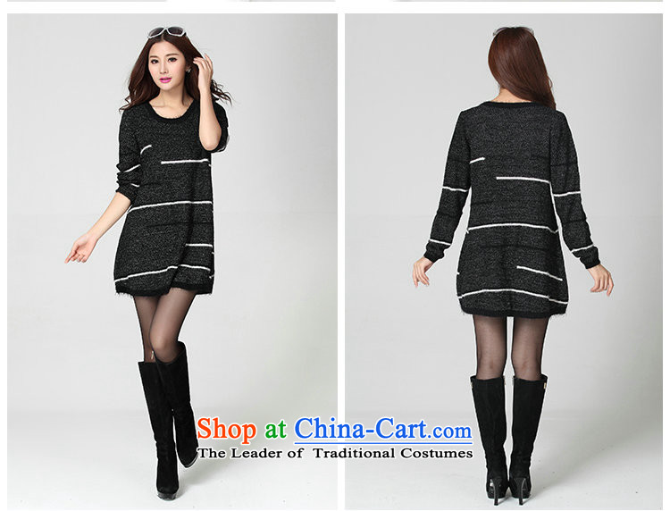 Package for larger women's mail sweater Cheongsams Korean autumn and winter new minimalist round-neck collar long-sleeved loose, dresses, forming the color plane leisure knitted dress thick mm blue will fit 130-180 catty picture, prices, brand platters! The elections are supplied in the national character of distribution, so action, buy now enjoy more preferential! As soon as possible.