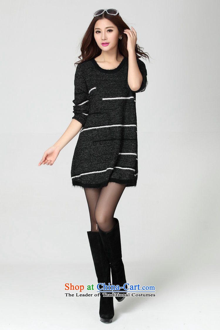 Package for larger women's mail sweater Cheongsams Korean autumn and winter new minimalist round-neck collar long-sleeved loose, dresses, forming the color plane leisure knitted dress thick mm blue will fit 130-180 catty picture, prices, brand platters! The elections are supplied in the national character of distribution, so action, buy now enjoy more preferential! As soon as possible.