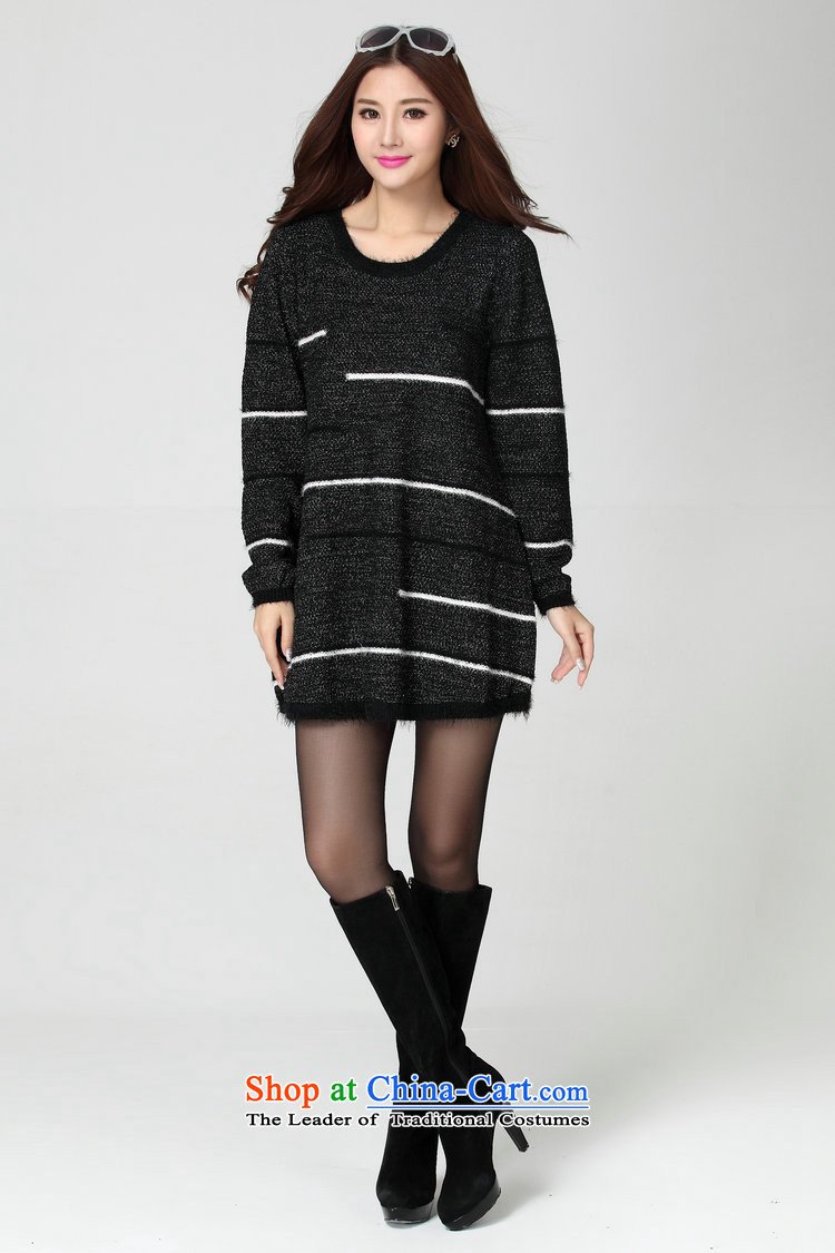 Package for larger women's mail sweater Cheongsams Korean autumn and winter new minimalist round-neck collar long-sleeved loose, dresses, forming the color plane leisure knitted dress thick mm blue will fit 130-180 catty picture, prices, brand platters! The elections are supplied in the national character of distribution, so action, buy now enjoy more preferential! As soon as possible.