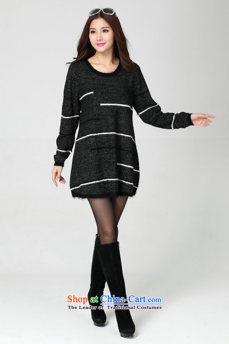 Package for larger women's mail sweater Cheongsams Korean autumn and winter new minimalist round-neck collar long-sleeved loose, dresses, forming the color plane leisure knitted dress thick mm blue will fit 130-180 catty picture, prices, brand platters! The elections are supplied in the national character of distribution, so action, buy now enjoy more preferential! As soon as possible.