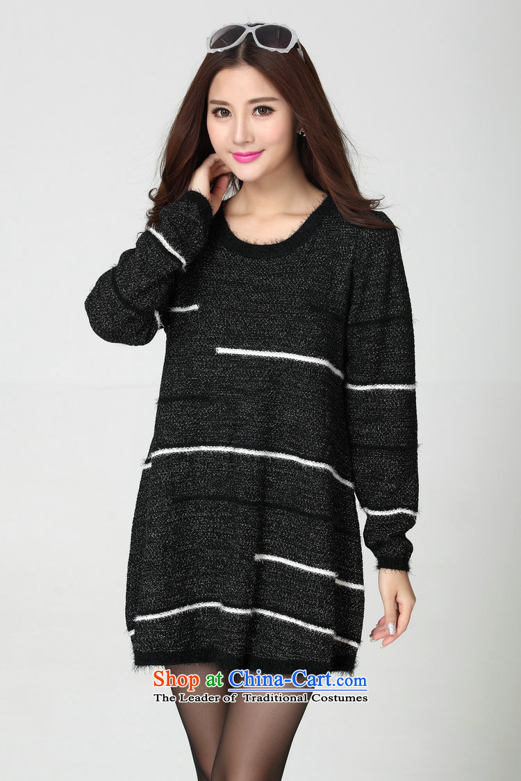 Package for larger women's mail sweater Cheongsams Korean autumn and winter new minimalist round-neck collar long-sleeved loose, dresses, forming the color plane leisure knitted dress thick mm blue will fit 130-180 catty picture, prices, brand platters! The elections are supplied in the national character of distribution, so action, buy now enjoy more preferential! As soon as possible.