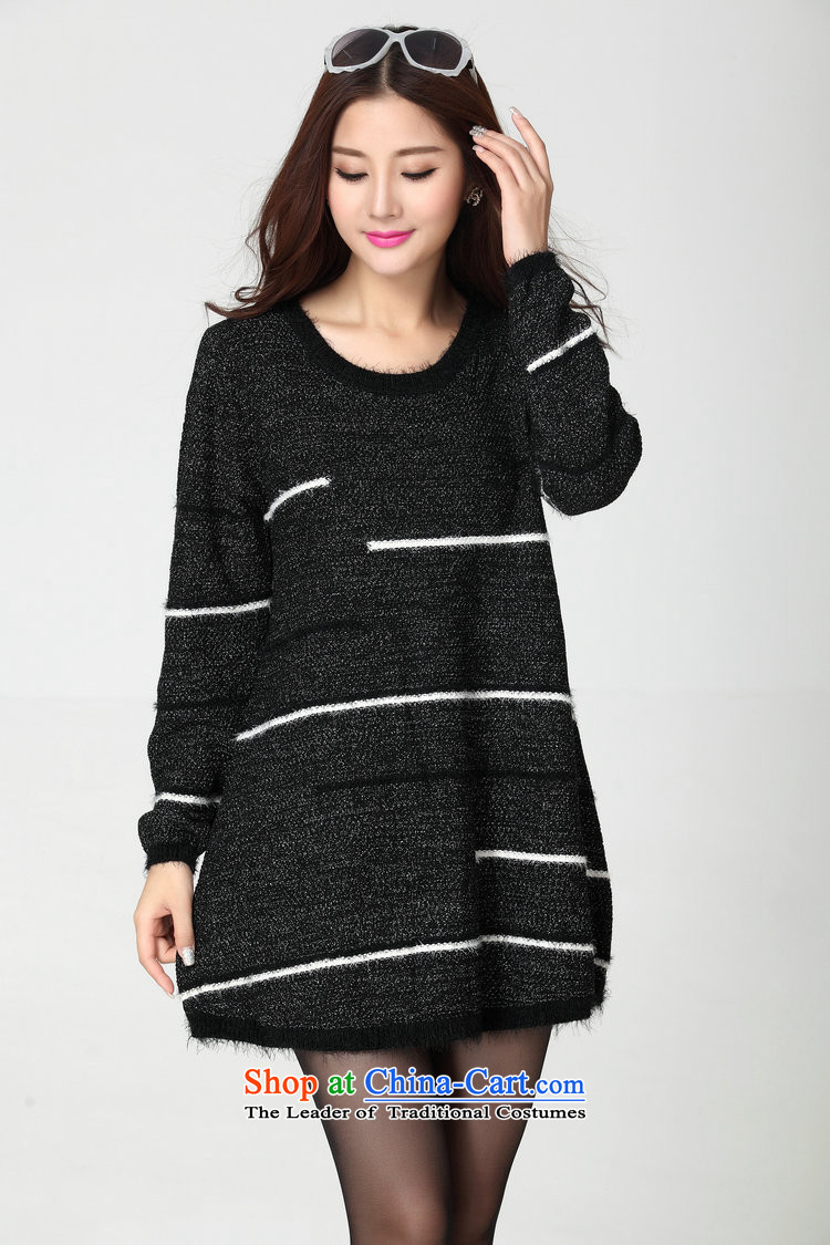 Package for larger women's mail sweater Cheongsams Korean autumn and winter new minimalist round-neck collar long-sleeved loose, dresses, forming the color plane leisure knitted dress thick mm blue will fit 130-180 catty picture, prices, brand platters! The elections are supplied in the national character of distribution, so action, buy now enjoy more preferential! As soon as possible.