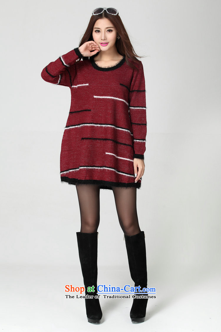 Package for larger women's mail sweater Cheongsams Korean autumn and winter new minimalist round-neck collar long-sleeved loose, dresses, forming the color plane leisure knitted dress thick mm blue will fit 130-180 catty picture, prices, brand platters! The elections are supplied in the national character of distribution, so action, buy now enjoy more preferential! As soon as possible.