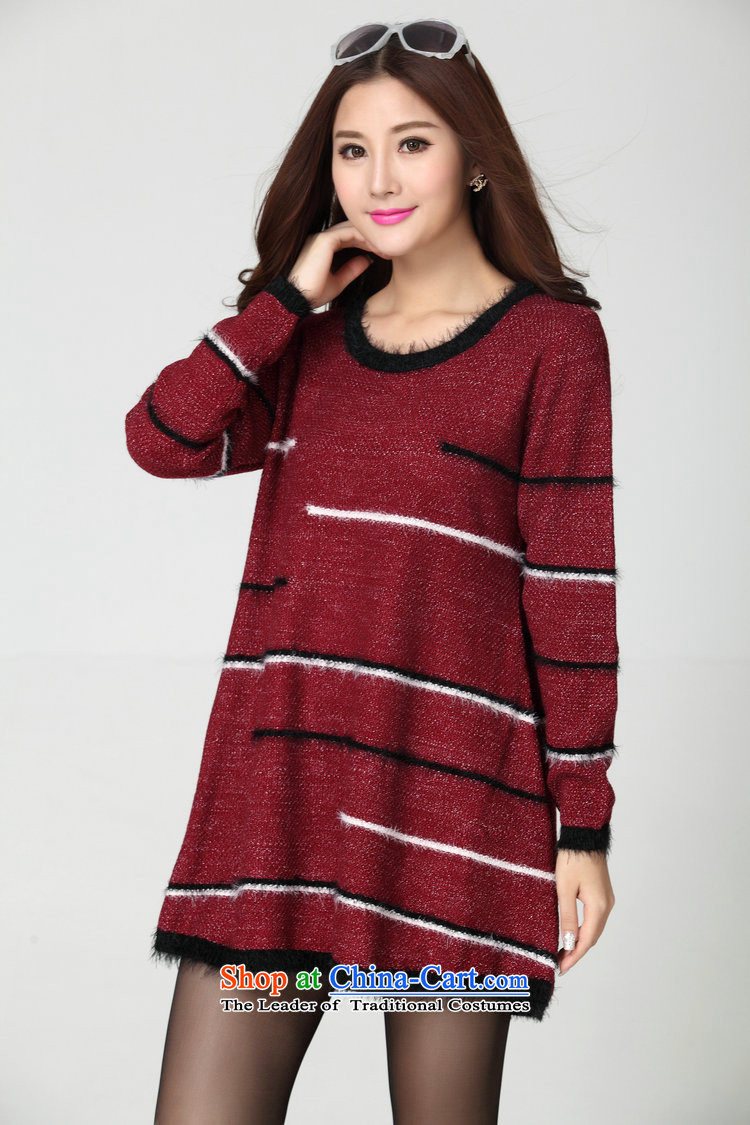 Package for larger women's mail sweater Cheongsams Korean autumn and winter new minimalist round-neck collar long-sleeved loose, dresses, forming the color plane leisure knitted dress thick mm blue will fit 130-180 catty picture, prices, brand platters! The elections are supplied in the national character of distribution, so action, buy now enjoy more preferential! As soon as possible.