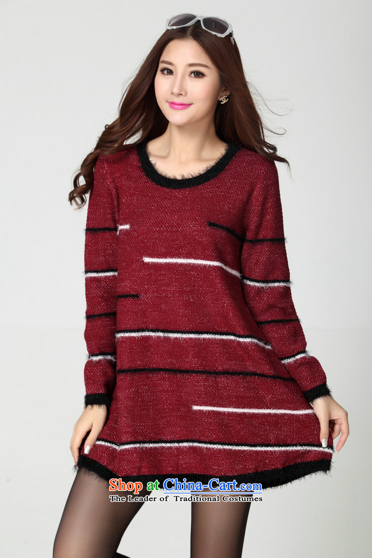 Package for larger women's mail sweater Cheongsams Korean autumn and winter new minimalist round-neck collar long-sleeved loose, dresses, forming the color plane leisure knitted dress thick mm blue will fit 130-180 catty picture, prices, brand platters! The elections are supplied in the national character of distribution, so action, buy now enjoy more preferential! As soon as possible.