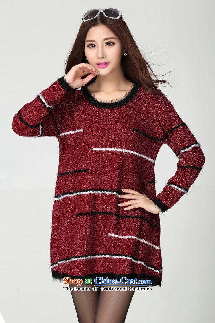 Package for larger women's mail sweater Cheongsams Korean autumn and winter new minimalist round-neck collar long-sleeved loose, dresses, forming the color plane leisure knitted dress thick mm blue will fit 130-180 catty picture, prices, brand platters! The elections are supplied in the national character of distribution, so action, buy now enjoy more preferential! As soon as possible.