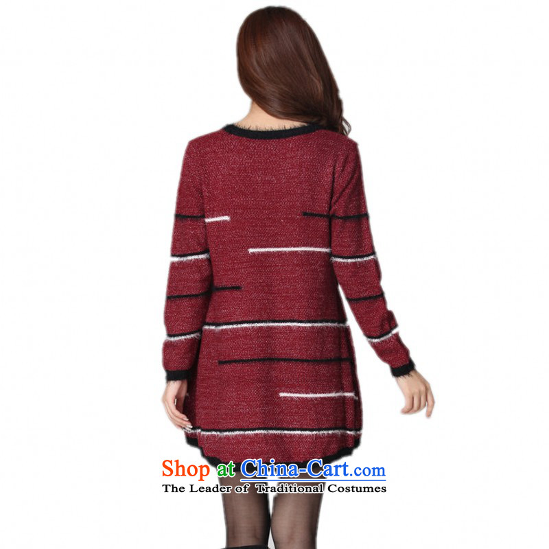 Package for larger women's mail sweater Cheongsams Korean autumn and winter new minimalist round-neck collar long-sleeved loose, dresses, forming the color plane leisure knitted dress thick mm blue will fit 130-180, Hazel (QIANYAZI constitution) , , , sho