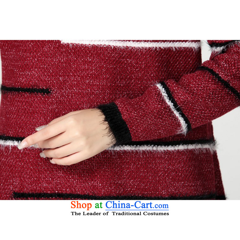 Package for larger women's mail sweater Cheongsams Korean autumn and winter new minimalist round-neck collar long-sleeved loose, dresses, forming the color plane leisure knitted dress thick mm blue will fit 130-180, Hazel (QIANYAZI constitution) , , , sho