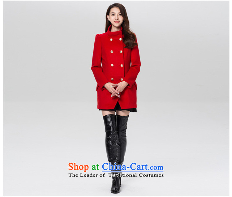 3 Color Classic double-style small elegant collar pure colors in the wild long coat female red Xl/170/92a picture, prices, brand platters! The elections are supplied in the national character of distribution, so action, buy now enjoy more preferential! As soon as possible.