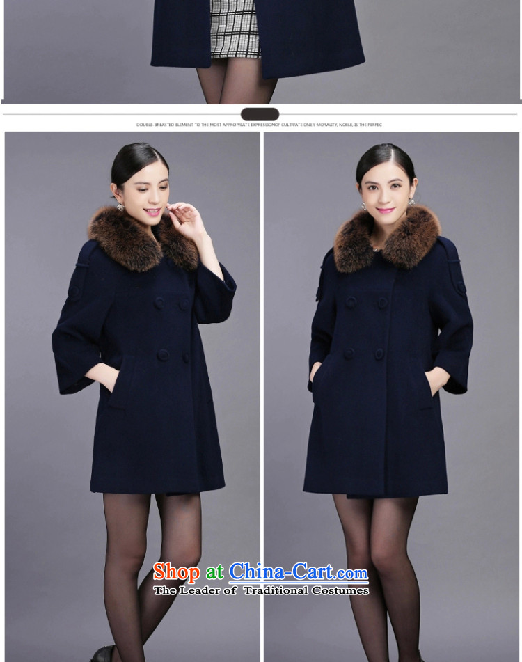 Ancient Andean women's 2015 new winter wool a gross Neck Jacket in long big coats, wool velvet navy blue XXXL picture, prices, brand platters! The elections are supplied in the national character of distribution, so action, buy now enjoy more preferential! As soon as possible.