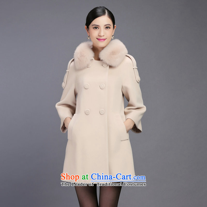 Ancient Andean women's 2015 new winter wool a gross Neck Jacket in long big coats, wool velvet XXXL, navy with (GUDISI) , , , shopping on the Internet