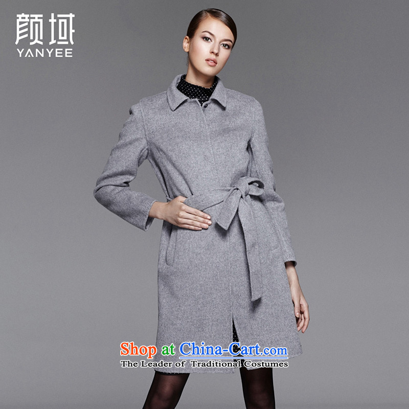 Mr NGAN domain 2015 autumn and winter large new women's temperament elegant wool coat in the medium to long term, we double-sided 04W4585 gross? jacket  M_38 Light Gray