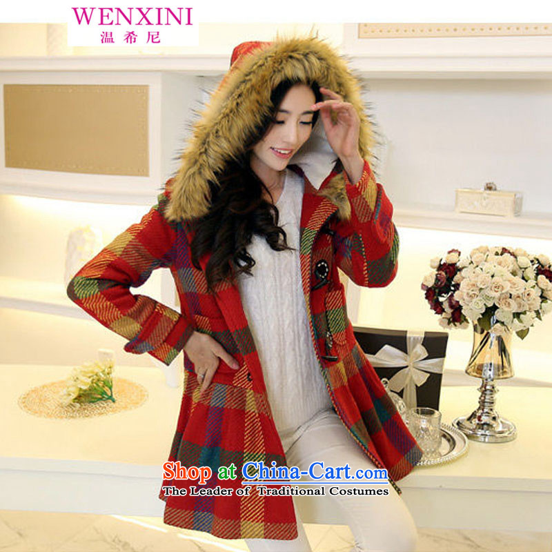 Temperature, 2015 autumn and winter for women in Korean long hair? latticed jacket Korea loose hair for a wool coat female picture color M/original better quality, temperature (WENXINI Greek) , , , shopping on the Internet