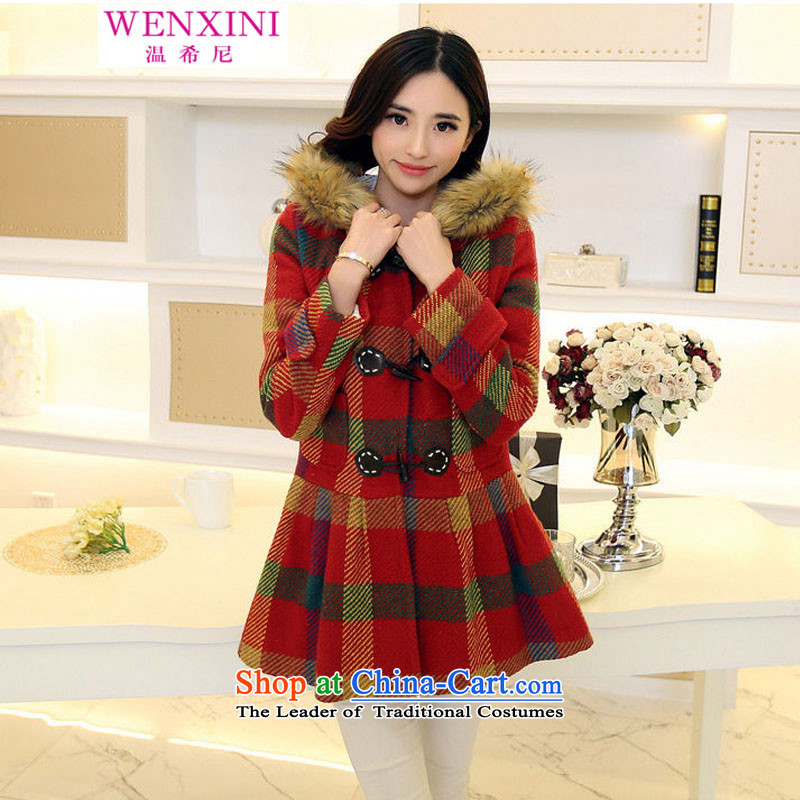 Temperature, 2015 autumn and winter for women in Korean long hair? latticed jacket Korea loose hair for a wool coat female picture color M/original better quality, temperature (WENXINI Greek) , , , shopping on the Internet