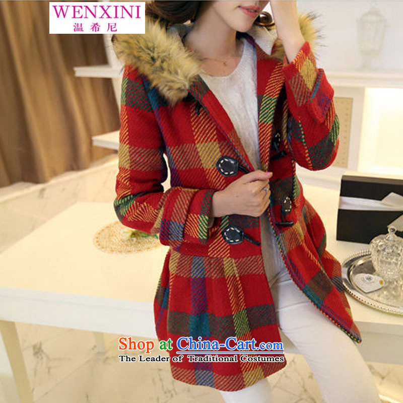 Temperature, 2015 autumn and winter for women in Korean long hair? latticed jacket Korea loose hair for a wool coat female picture color M/original better quality, temperature (WENXINI Greek) , , , shopping on the Internet