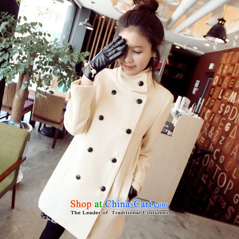 The original days Sang-mi winter version won thin hair? coats female double-long hair.?? coats, jacket for the solid color temperament, A35 m apricot M former Sang-mi , , , shopping on the Internet