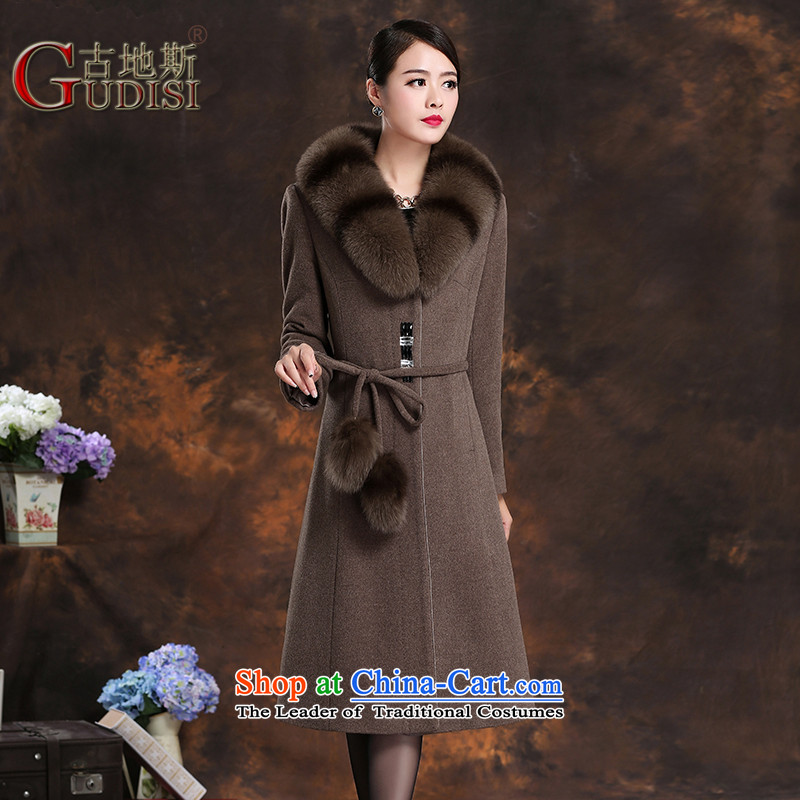 Ancient Andean imported large fox gross for XL Graphics thin High wool Sau San lint-free woolen coat female long coat for women coats and colorXXXL Jacket
