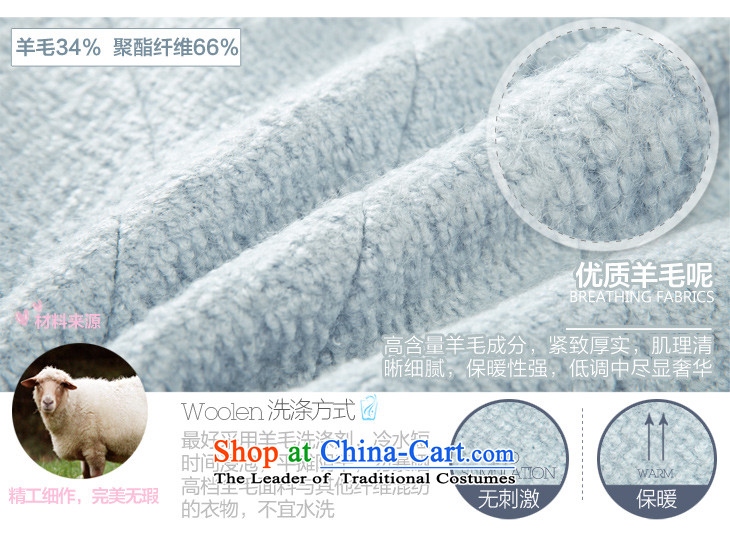 Lok-machi 2015 winter clothing new date of women's gross for coats blue L photo sweet, prices, brand platters! The elections are supplied in the national character of distribution, so action, buy now enjoy more preferential! As soon as possible.