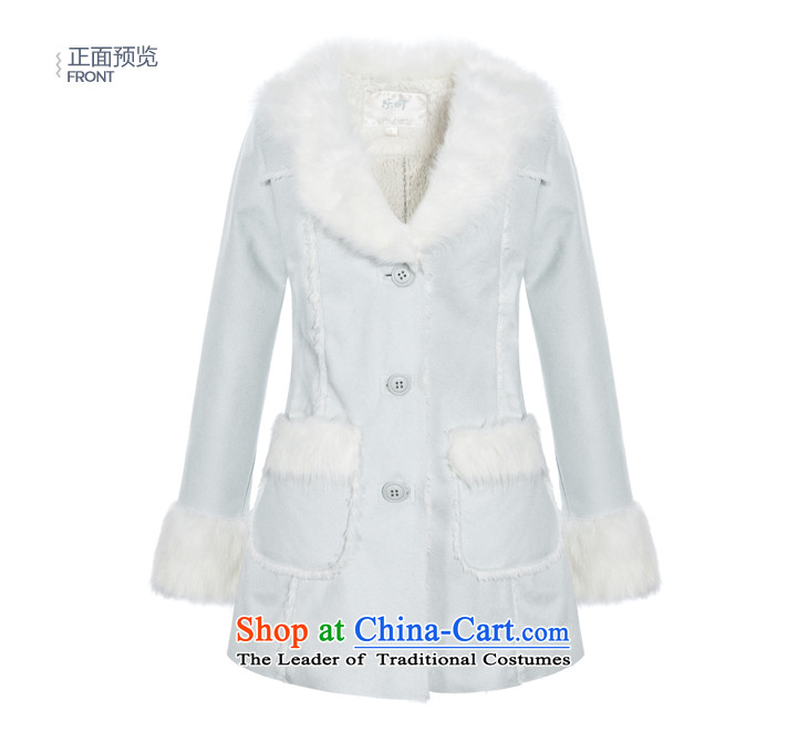 Lok-machi 2015 winter clothing new date of female flip fur long coats CWBB44304 BLUE L picture, prices, brand platters! The elections are supplied in the national character of distribution, so action, buy now enjoy more preferential! As soon as possible.