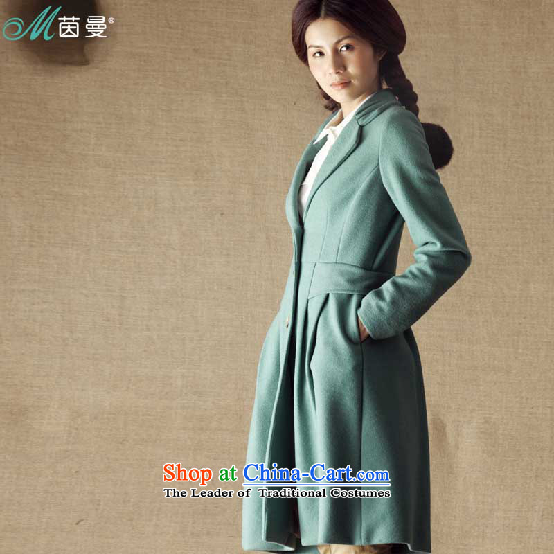 Athena Chu Cayman Women 2013 winter clothing suit for simple long hair a jacket [8343200139- MOSS green S, Athena Chu (INMAN, DIRECTOR) , , , shopping on the Internet