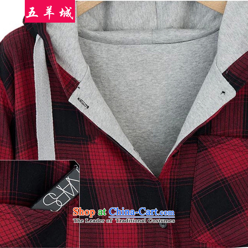 Five Rams City to xl women fall jackets thick relaxd casual shirts grid sister who thick women shirt thick mm light jacket coat cardigan 822 red checkered 4XL, Five Rams City shopping on the Internet has been pressed.