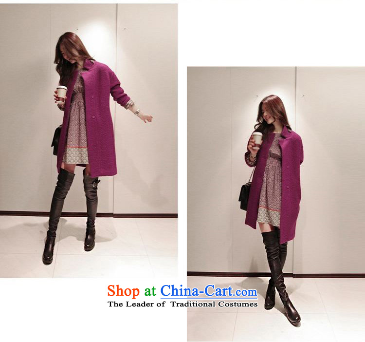 Also known 2015 autumn and winter female new Korean loose fit a wool coat female fashion, long dark jacket T9055 deduction of wool? S recommendations 85-105 purple catty picture, prices, brand platters! The elections are supplied in the national character of distribution, so action, buy now enjoy more preferential! As soon as possible.