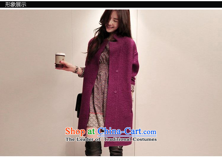 Also known 2015 autumn and winter female new Korean loose fit a wool coat female fashion, long dark jacket T9055 deduction of wool? S recommendations 85-105 purple catty picture, prices, brand platters! The elections are supplied in the national character of distribution, so action, buy now enjoy more preferential! As soon as possible.