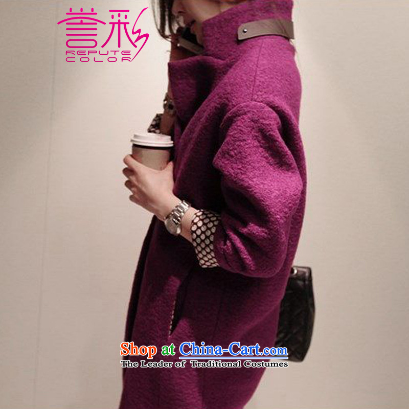 Also known 2015 autumn and winter female new Korean loose fit a wool coat female fashion, long dark jacket T9055 deduction of wool? S recommendations 85-105 purple, known repute color (color) , , , shopping on the Internet