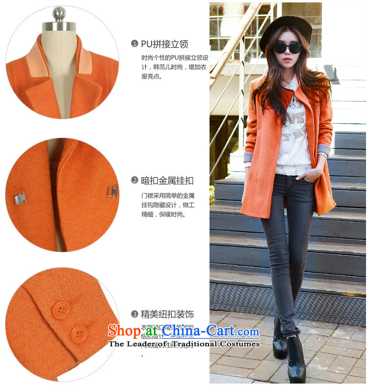 Korea has the Korean version of the Dag Hammarskjöld yi 2015 winter clothing new for women and a mock-neck stitching graphics thin coat JH3500 gross? restaurant red-orange L picture, prices, brand platters! The elections are supplied in the national character of distribution, so action, buy now enjoy more preferential! As soon as possible.