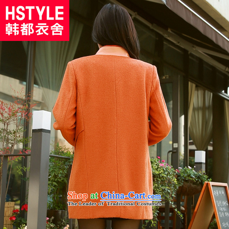 Korea has the Korean version of the Dag Hammarskjöld yi 2015 winter clothing new for women and a mock-neck stitching graphics thin coat JH3500 gross? restaurant red-orange , L, Korea has Yi Homes , , , shopping on the Internet
