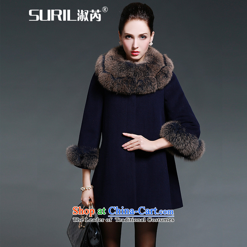 Mrs and cashmere overcoat female woolen coat girl in the new winter 2015 long coats gross? For coats jacket fox gross blue  XL, Mrs SURIL) , , , and (shopping on the Internet