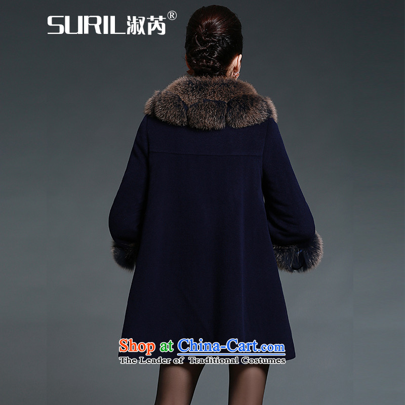 Mrs and cashmere overcoat female woolen coat girl in the new winter 2015 long coats gross? For coats jacket fox gross blue  XL, Mrs SURIL) , , , and (shopping on the Internet
