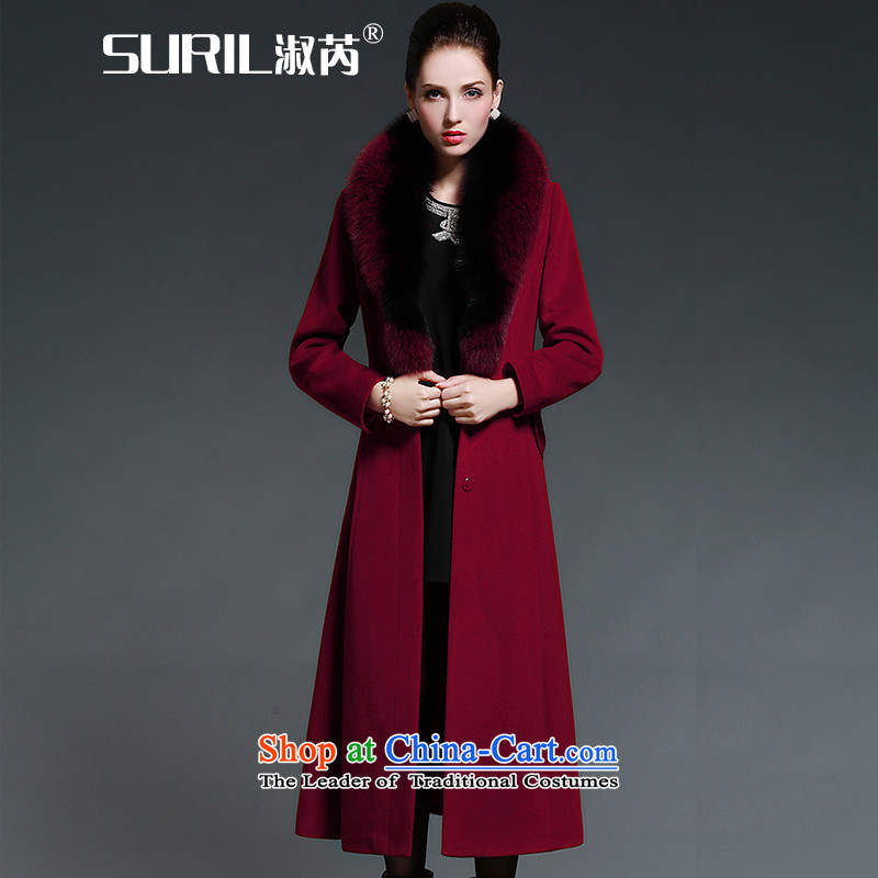 Mrs and cashmere overcoat female wool coat 2015 autumn and winter female new long hair for gross so fox black jacket and (SURIL XXL, MRS) , , , shopping on the Internet