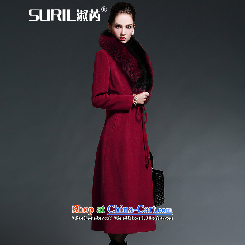 Mrs and cashmere overcoat female wool coat 2015 autumn and winter female new long hair for gross so fox black jacket and (SURIL XXL, MRS) , , , shopping on the Internet