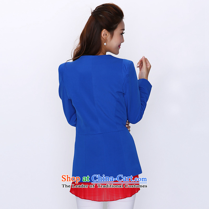 Maximum number of ladies thick mm2014 fall inside the new Korean version of Sau San video long-sleeve sweater thin small business suit suit 8733 Blue 6XL, shani flower sogni (D'oro) , , , shopping on the Internet