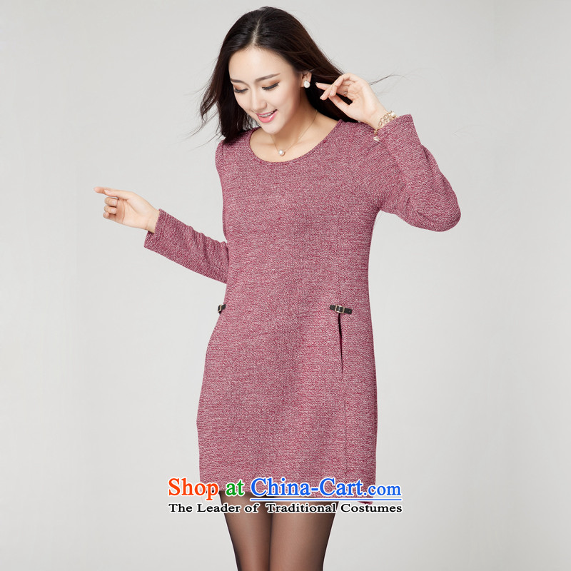 Rui Mei to larger female thick mm 2015 Sau San autumn and winter new to increase expertise of loose video thin long-sleeved knitted dresses YF38 3XL(160 Red Cross), the burden of a catty -180 Rui Mei-RIUMILVE) , , , shopping on the Internet