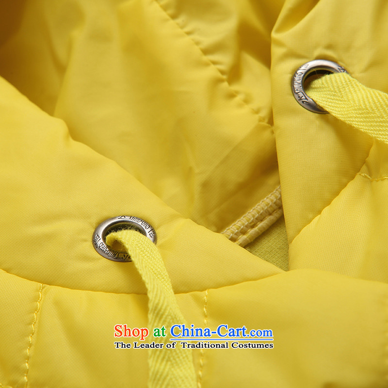 The representative of the water for larger female autumn and winter wild jacket and thick with cap sweater female Korean long-sleeved T-shirt S14DK4111 lemon yellow , L water by (SHUIMIAO) , , , shopping on the Internet