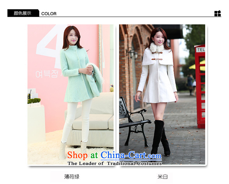 The world of Kam Chun replacing winter Yuet 2014 Women's sweet gentlewoman Sau San long in video thin England wind can be shirked small cloak Gross Gross for a wool coat wind jacket mint green M picture, prices, brand platters! The elections are supplied in the national character of distribution, so action, buy now enjoy more preferential! As soon as possible.